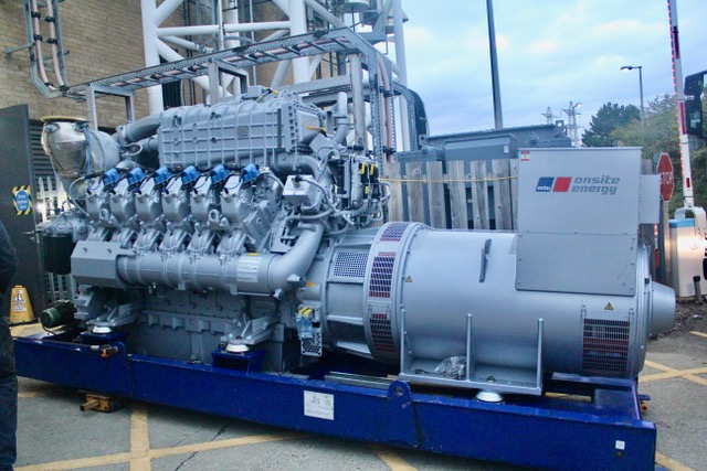 Large industrial engine setup
