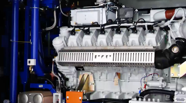 Large industrial engine close-up